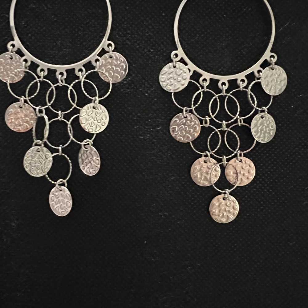 Paparazzi Textured Silver Dangle Earrings